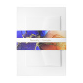 Unieke Blauw Sinaasappel Alcoholinkt Huwelijksuitn Uitnodigingen Wikkel (Voorkant Voorbeeld)