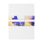 Unieke Blauw Sinaasappel Alcoholinkt Huwelijksuitn Uitnodigingen Wikkel (Achterkant Voorbeeld)