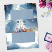 Unieke Blauwe Blauwgroen Paarse hemelse Waterverf Uitnodigingen Wikkel