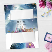 Unieke Blauwe Blauwgroen Paarse hemelse Waterverf Uitnodigingen Wikkel