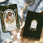 Unieke Blauwe Bloem Save the Date Foto Kaart