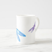 Unieke blauwe en Paarse Waterverf Dragonfly-Mok Porselein Kop (Voorkant rechts)
