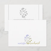 Unieke Blauwe Groene Bloemenwijnstok Script naam Notitiekaartje (Voorkant / Achterkant)