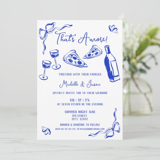 Unieke Blauwe Hand getekend Eigenzinnig Dat is Amo Kaart (Staand voorkant)