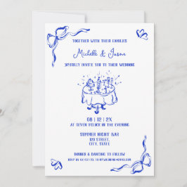 Unieke blauwe hand getekend hedendaagse Franse boo Kaart