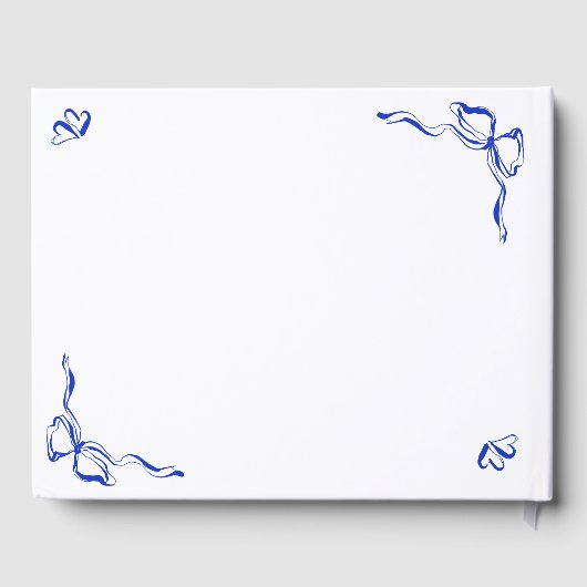 Unieke Blauwe Hand Getrokken Franse Boog en Champa Gastenboek (Achterkant)