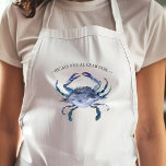 Unieke blauwe krab kook standaard schort<br><div class="desc">Dit volwassen schort heeft een krab in nautische tinten blauw. Gebruik de sjabloon velden om uw aangepaste tekst toe te voegen. Ga voor overeenkomende objecten naar www.zazzle.com/dotellable Unique art and design by Victoria Grigaliunas of Do Tell A Belle.</div>