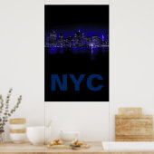 Unieke Blauwe New York City Poster (Keuken)