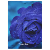 Unieke blauwe roos bloem klembord (Achterkant)