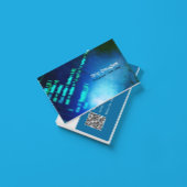 Unieke Blauwe Software Tech Professionele QR Code Visitekaartje