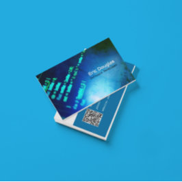 Unieke Blauwe Software Tech Professionele QR Code Visitekaartje