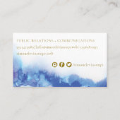 Unieke blauwe Waterverf vorm Visitekaartje (Achterkant)