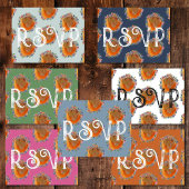 Unieke Blauwe Waterverf Wildbloem Bruiloft RSVP Briefkaart