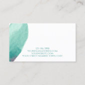 Unieke Blauwgroen Aqua Natuur Waterverf Profession Visitekaartje (Achterkant)