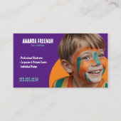 Unieke Blauwgroen en Paarse kunstenaar Gezicht Sch Visitekaartje (Voorkant)