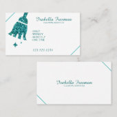 Unieke Blauwgroen Glitter Maid House CleanService  Visitekaartje (Voorkant / Achterkant)