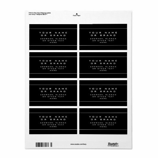 Unieke blik zwart-wit etiket (Full Sheet)