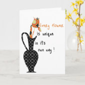 Unieke Bloem  Kaart (Gele Bloem)