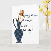 Unieke Bloem  Kaart (Gele Bloem)