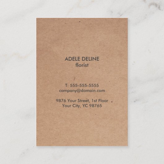 Unieke bloem van het blokpatroon van het Kraftpapi Visitekaartje (Achterkant)