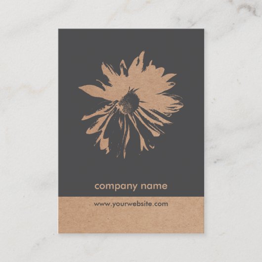 Unieke bloem van het blokpatroon van het Kraftpapi Visitekaartje (Voorkant)