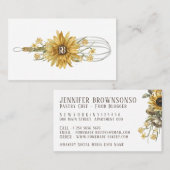 Unieke Bloemen Houten Whisk Zonnebloem Bakkerij Visitekaartje (Voorkant / Achterkant)