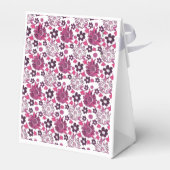 Unieke bloemen in roze/wit bedankdoosjes (Achterkant)