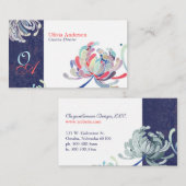 Unieke bloemen monogrammen visitekaartje (Voorkant / Achterkant)