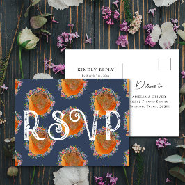 Unieke Bloemen Waterverf Wildflower Bruiloft RSVP Briefkaart
