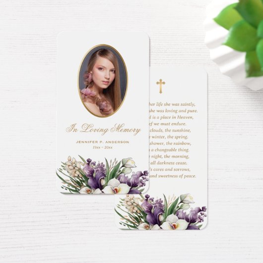Unieke bloemenfoto begrafenisgebed Kaarten Visitekaartje (Bureau)