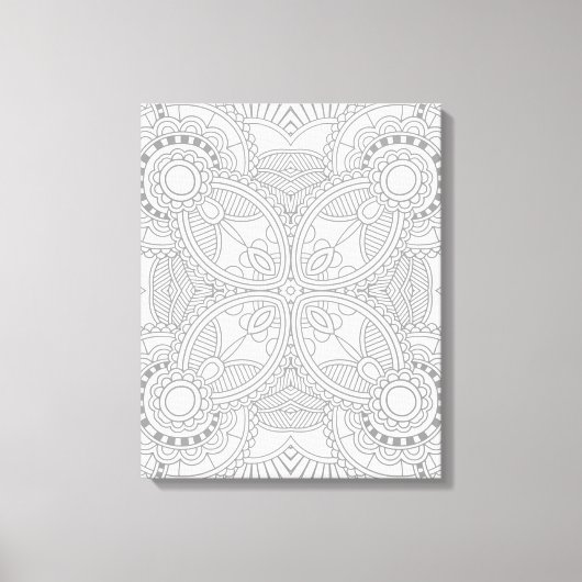 Unieke Bloemenkunst Doodle 6 Canvas Afdruk (Voorkant)