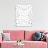 Unieke Bloemenkunst Doodle 6 Canvas Afdruk (Insitu (Woonkamer))