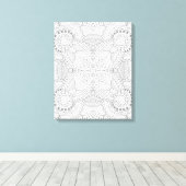 Unieke Bloemenkunst Doodle 6 Canvas Afdruk (Insitu (Houten vloer))