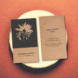 Unieke bloemflessenflank van kraftpapier (gedrukt) visitekaartje