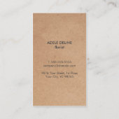 Unieke bloemflessenflank van kraftpapier (gedrukt) visitekaartje (Achterkant)