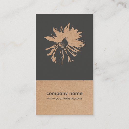 Unieke bloemflessenflank van kraftpapier (gedrukt) visitekaartje (Voorkant)