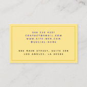 Unieke bloemige Rozen, elegant mosterdgoud Contactkaartje (Achterkant)