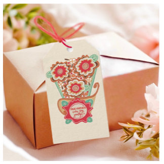 Unieke BloemOntwerp Stijl Cadeaulabel
