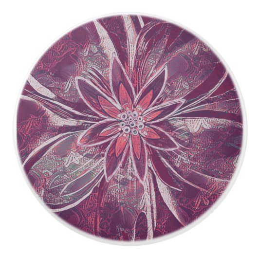 Unieke bloemstijl keramische knop (Voorkant)