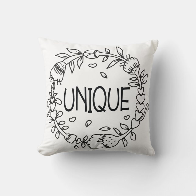 Unieke Bloemtypografie Kussen (Voorkant)