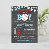 Unieke Blue Boy Baseball Baby Shower-uitvindingen Kaart (Staand voorkant)