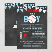 Unieke Blue Boy Baseball Baby Shower-uitvindingen Kaart (Voorkant / Achterkant)