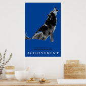 Unieke Blue Motivatie Wolf Achievement Poster (Keuken)