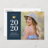 Unieke Blue Photo afstudeerder aankondiging Briefkaart (Voorkant / Achterkant)