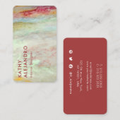 Unieke Blue Red Waterverf Sky Abstract Visitekaartje (Voorkant / Achterkant)