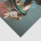 Unieke  Blue Steampunk Parrot Tissuepapier (Detail)