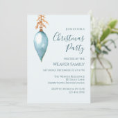 Unieke Blue Waterverf kerstfeestuitnodiging Kaart (Staand voorkant)