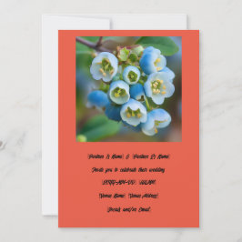Unieke Blueberry Bloemen bruiloft Kaart