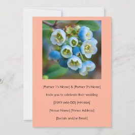 Unieke Blueberry Bloemen Huwelijksuitnodiging Kaart