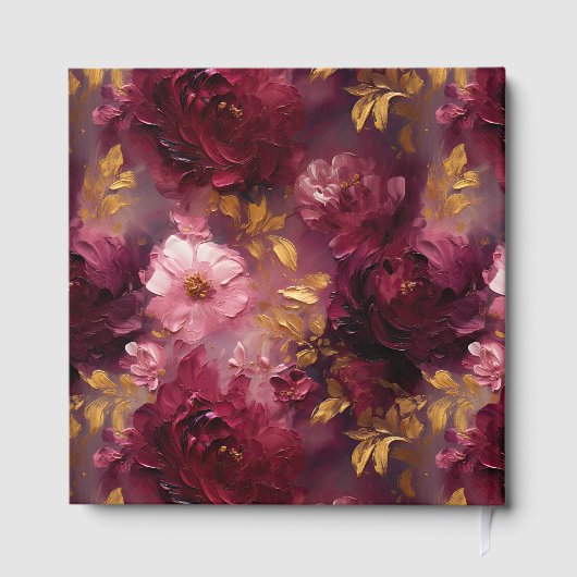 Unieke Blush Bourgondië Gouden Boho bruiloft gaste Gastenboek (Achterkant)